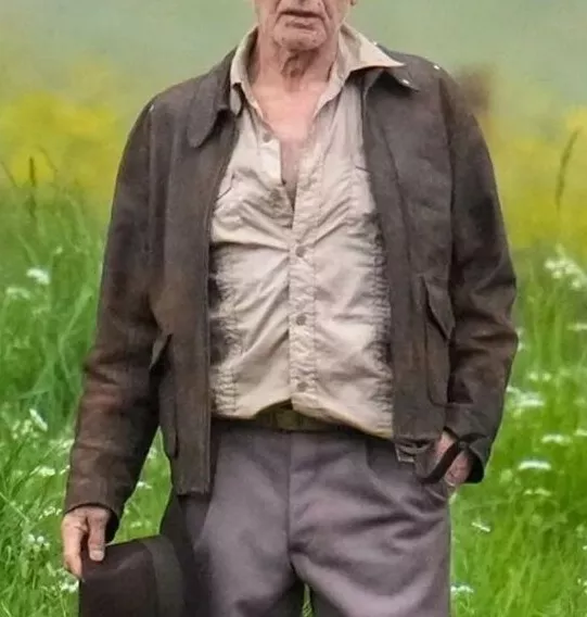 Giacca da uomo Indiana Jones Harrison Ford marrone effetto invecchiato vera pelle di mucca 2