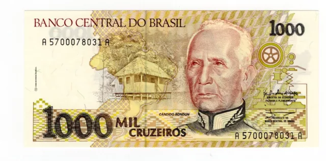 1990 Brazil 1000 Cr Gem Unc #328-20