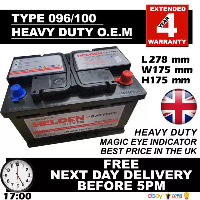 Rover 75 1.8 2.0 2.5 Petrol 2.0 Diesel Car Battery 096 100 12V Heavy Duty Sealed