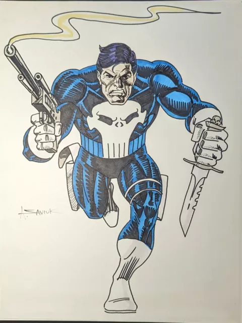 Original Art, Alex SAVIUK, PUNISHER, Color Sketch/illo; Signed (A#1865)