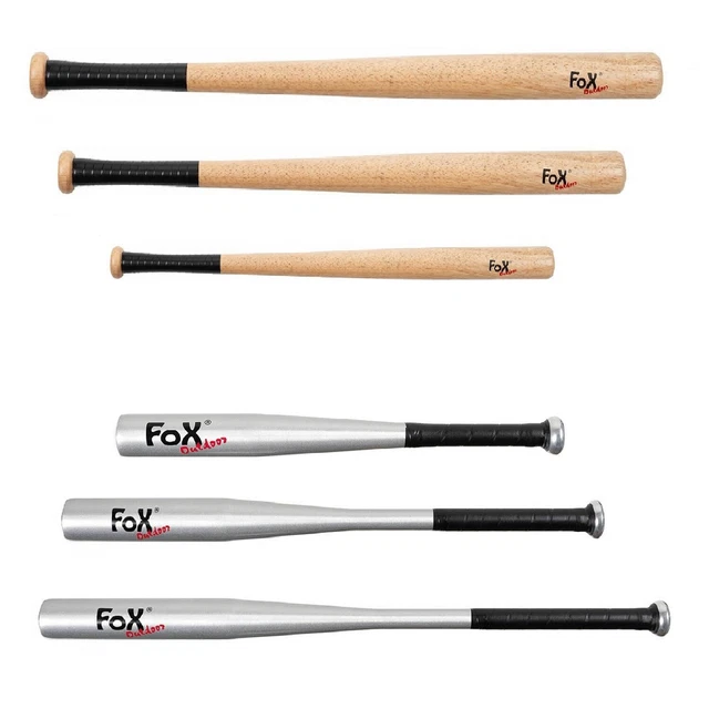Baseballschläger "American Baseball" Holz natur Holz silber Alu 26" 30" 32"