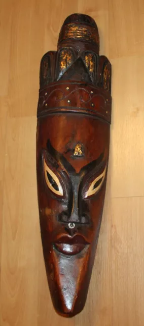 Afrikanische Wandmaske Holz Maske geschnitzt Tribal Afrika 50cm