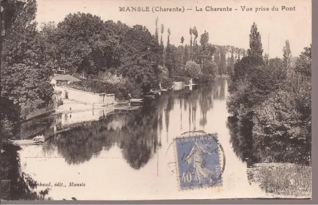 Cpa Mansle. La Charente. Vue Prise Du Pont....... Ecrite..be