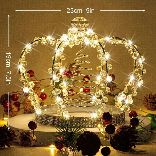 CHRISTMAS TREE CROWN Topper. 60 Warm White LED Lights & Remote £15.00