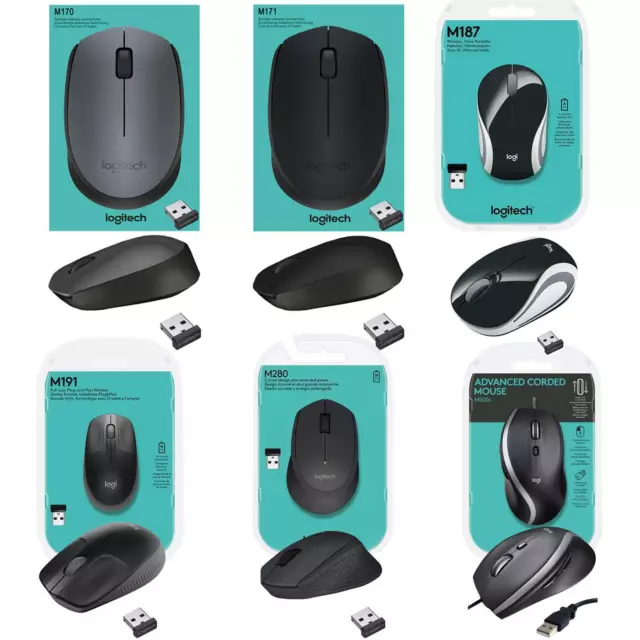 Logitech Funkmaus Kabellos Wireless Mouse USB Kabel Maus PC Mac Notebook Laptop