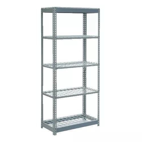 Boltless Heavy Duty Shelving 48"W x 24"D x 72"H 5 Shelves Wire Deck