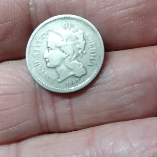 1867 3 Cent Nickel Starting Bid 99 Cents