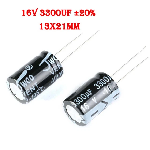 16V Radial Aluminium Electrolytic Capacitors 3300uF ±20% 13x21mm 105°C