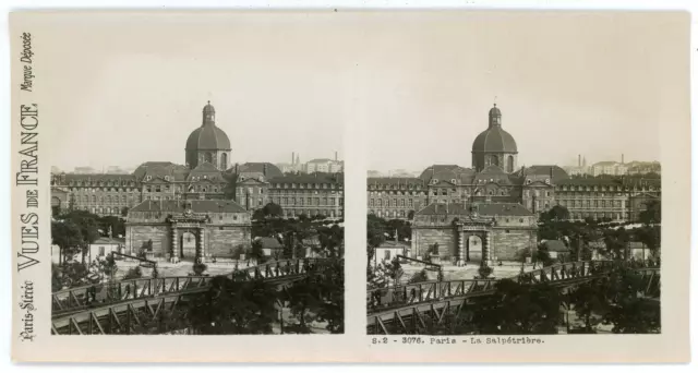 Stereo, France, Paris, la Salpétrière Vintage stereo card -  Tirage argentique