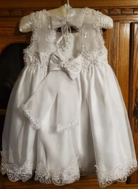 Girl Baby Toddler Girl Christening Baptism Formal Gown Dress Wedding 24 months