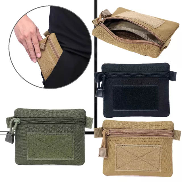 Men Small Waterproof Coin Purse Wallet Mini Keyrings Card Holder Change Pouch US