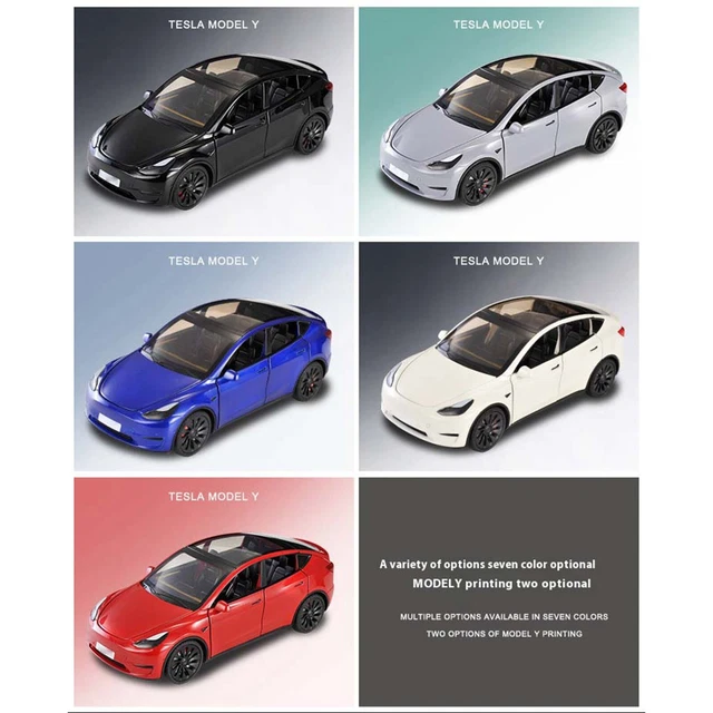 Tesla Model Scale Model 1:24 SCALE TESLA Model Y Car Diecast Alloy Toy Vehicle With Sound And ...