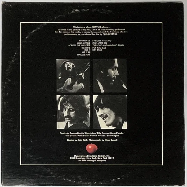 The Beatles LET IT BE USA 1970 Apple AR 34001 LP 33 1st US Press red apple label 2