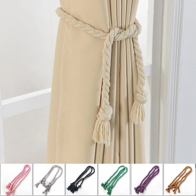 2/4pcs Tiebacks Rope Twisted Plain Tassel Thick Modern Curtain Tie Backs US
