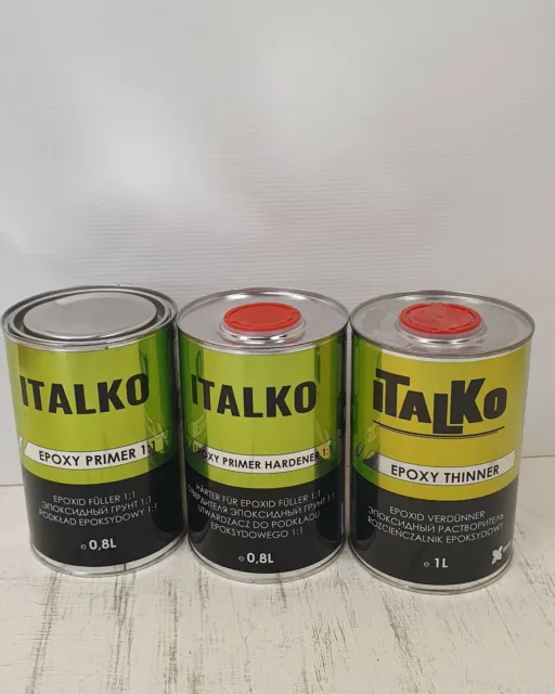 Epoxy Primer Anti-corrosion 1:1 Grey 0.8L+08L ITALKO/Catalyst +Thinner 1L