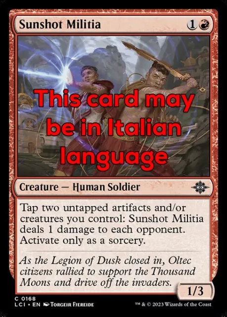 MTG 4x SUNSHOT MILITIA EXC - MILIZIA DEL RAGGIO SOLARE 168 - LCI - MAGIC