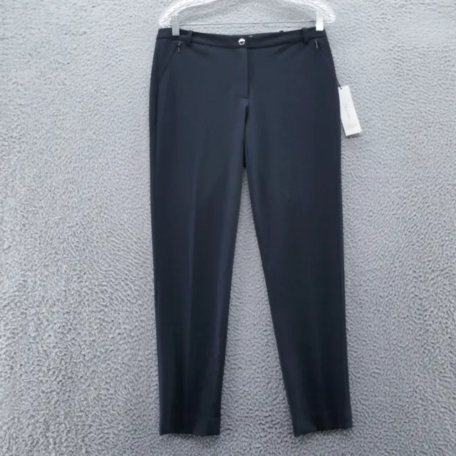 Calvin Klein Womens Tapered Leg Dress Pants 4 Navy Blue Mid Rise Stretch NEW