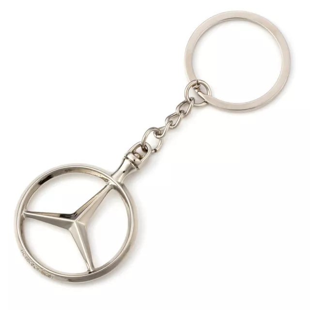 Chrome Silver Metal Car Keychain Keyring Key Chain Accessories for Mercedes Benz