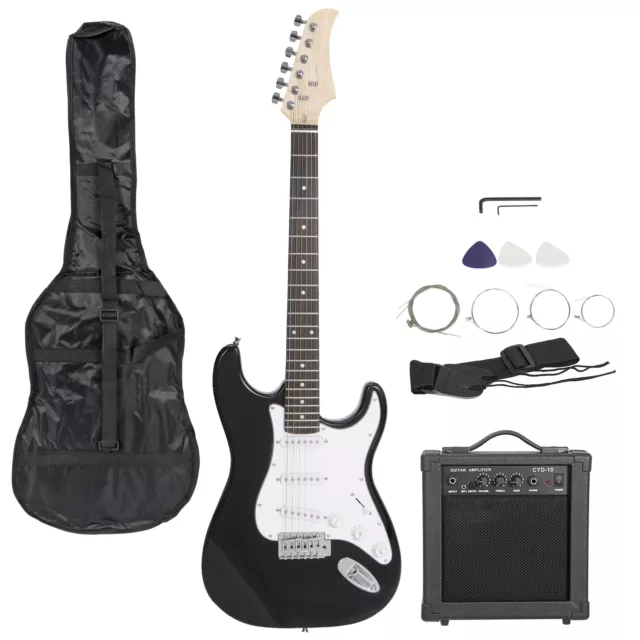39" Full Size Black Electric Guitar with Amp,Case,Accessories Pack Beginner