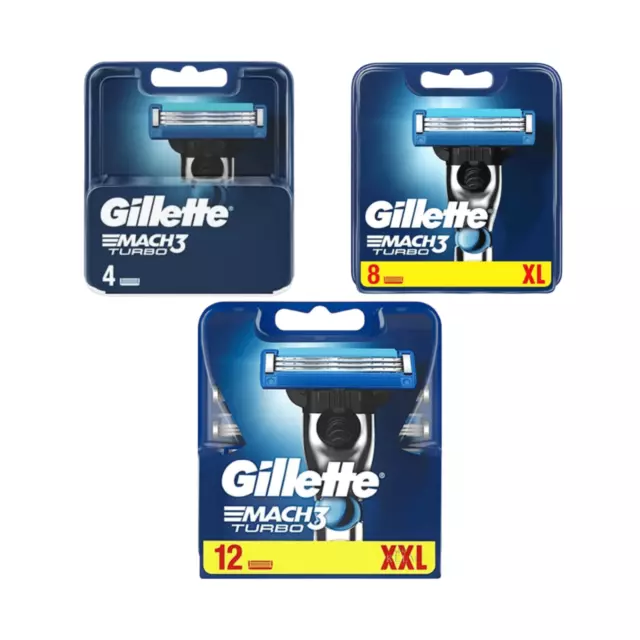 Gillette Mach3 Turbo Rasierklingen - 4, 8, 12er Pack in OVP, Herrenrasierer NEU