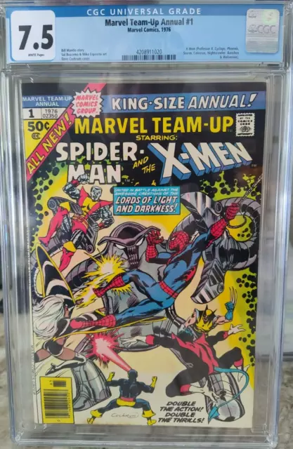 Marvel Team Up Annual #1 CGC 7.5 White Pages Marvel 1976 Comic Book