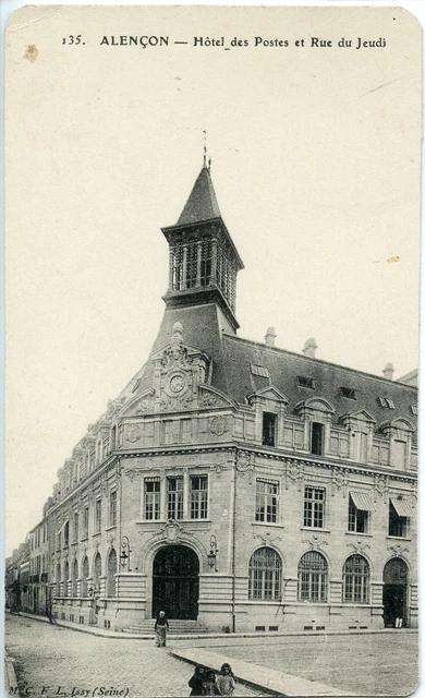 Postcard / Alencon Hotel Des Postes Et Rue Du Jursudday