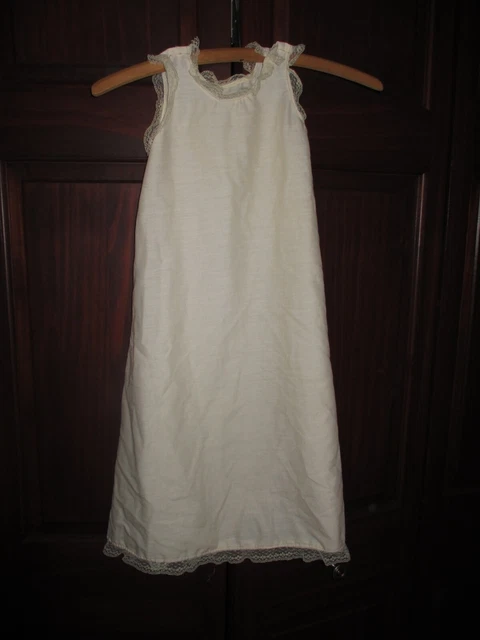 Antique Vintage Baptismal Christening Unisex Long Baby Gown Handmade Lace 29"