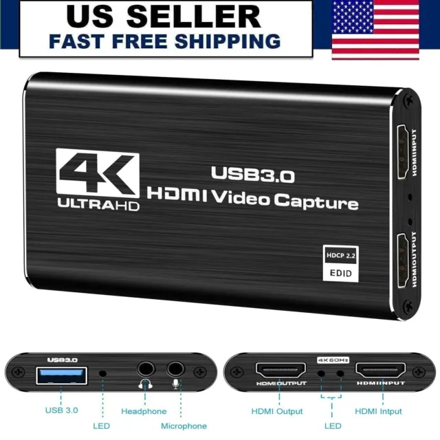 Video Card Capture 4K Audio For USB 3.0 HDMI Device Full HD 1080P DT US