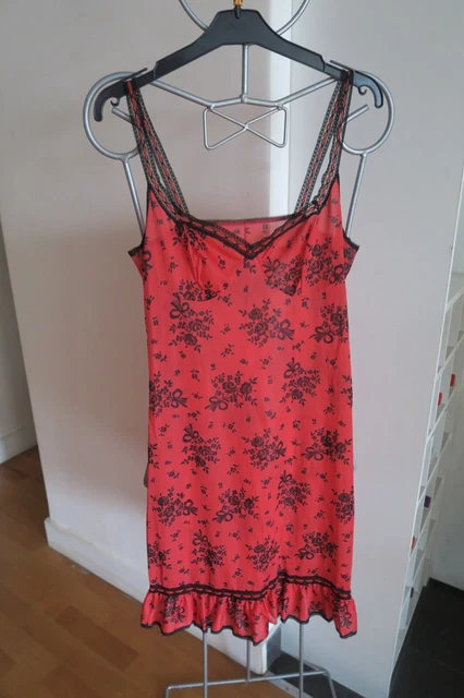 Haut Femme Asymétrique Rouge Et Noir à Volants - Taille 38/40 - Occasion Très Bon état, Style Bohème