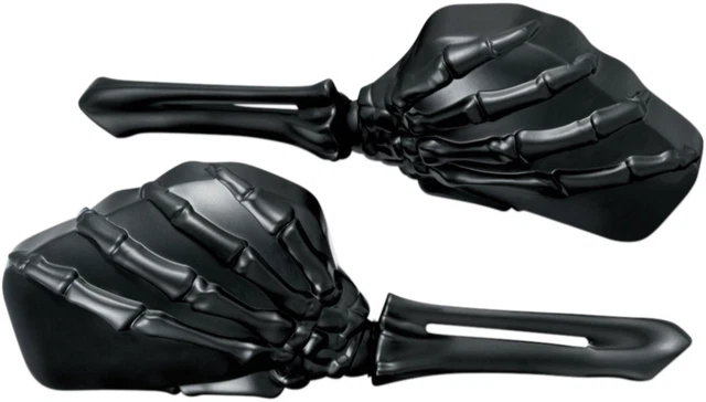 NEW KURYAKYN 1758 Skeleton Hand Mirrors- BLACK/MATTE- MOTORCYCLE/STREET