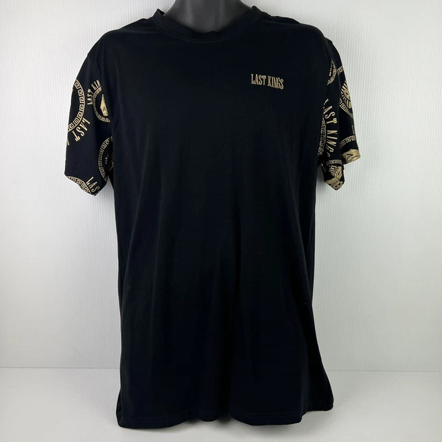 Last Kings Street Wear Embroidered Logo T-Shirt Mens L Black/Gold 55/81 Last Kings Street Wear Embroidered Logo T-Shirt Mens L Black/Gold 55/81