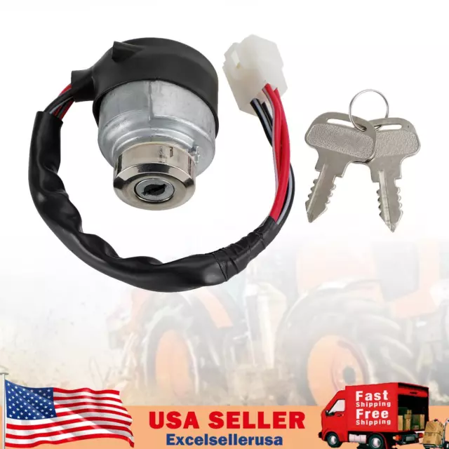 Ignition Switch W/2 Keys Fits 52200-41212 For Kubota M4900 M5700 M6800 M8200 UE