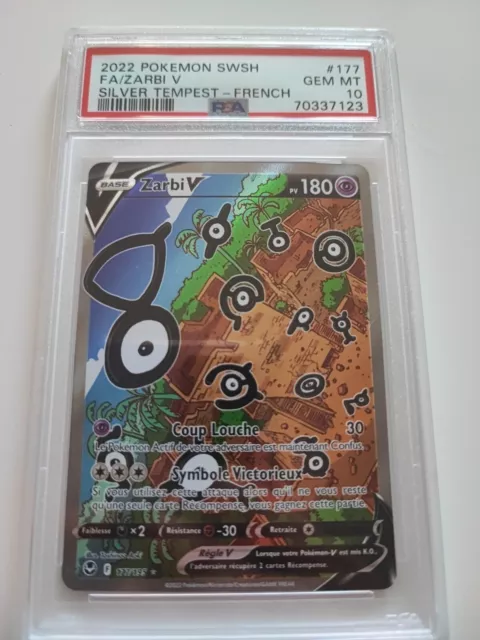 Carte Pokémon Zarbi V Alternative 177/195 Tempête Argentée EB12 FR PSA 10