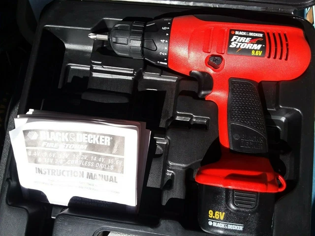 Black & Decker Firestorm Cordless Drill With Case, (2) Batteries