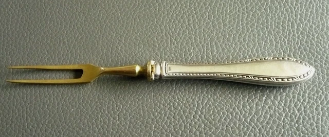 Vorlegegabel / Aufschnittgabel # Griff 800er Silber # Länge ca. 15 cm