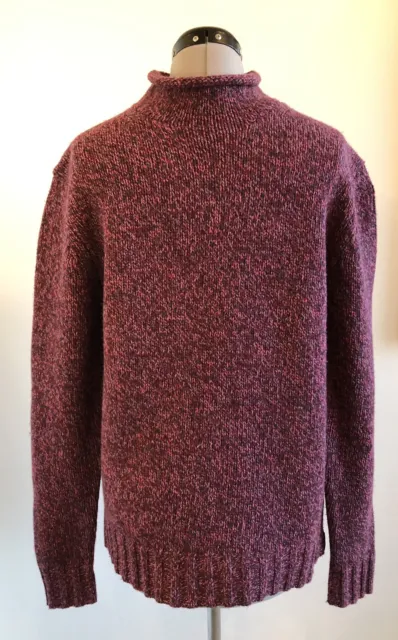 Todd Snyder 100% Wool Roll Neck Sweater Speckled Plum Size Small