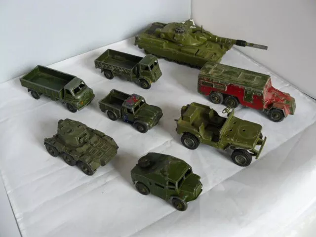 Dinky Toys Diecast Military Vehicles - Job Lot x 8 Used