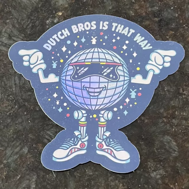DUTCH BROS STICKER, January 2024, Holographic Disco ‘Dutch Bros Is That