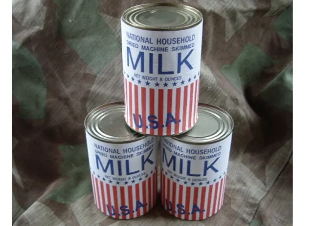 WWII WK2 US Army Milch Dosenmilch Repro Canned Milk Ration Navy USMC