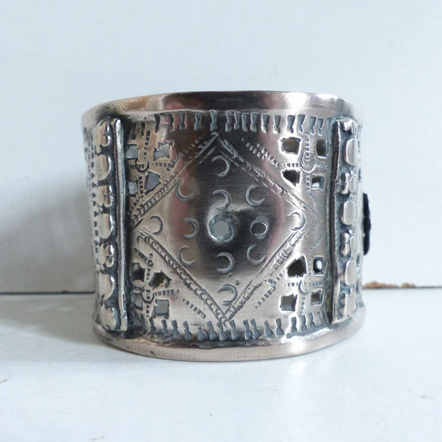 GROS BEAU BRACELET ANCIEN en ARGENT MASSIF BERBERE KABYLE BIJOUX