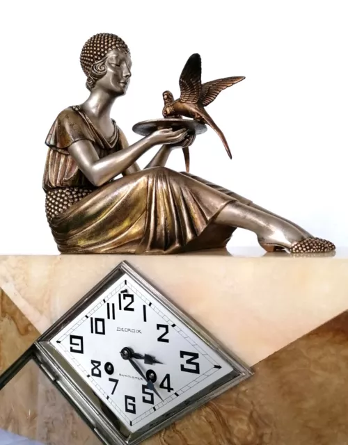 Pendule Art Déco DH.CHIPARUS marbre onyx french clock