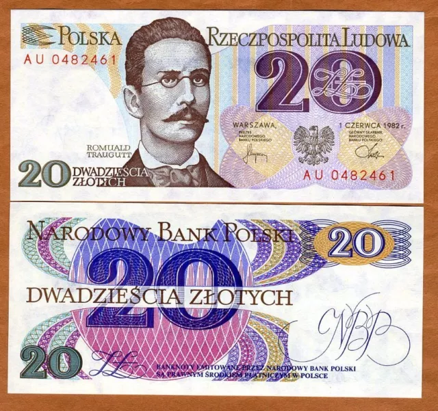 Poland, 20 Zlotych, 1982, P-149, UNC