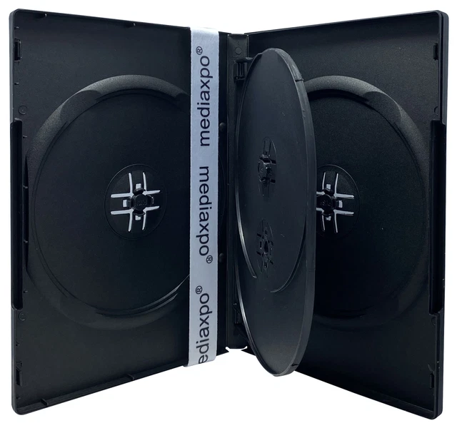 10 STANDARD Black Quad 4 Disc DVD Cases