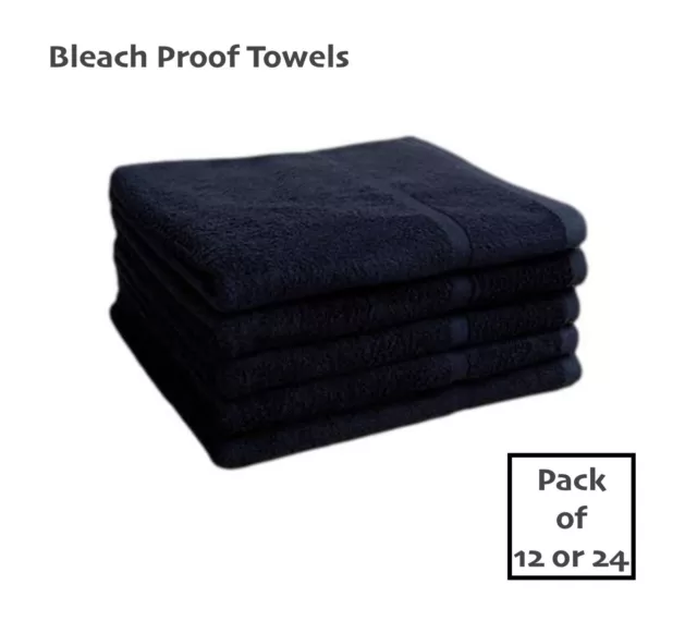 Black Bleach Resistant Proof Hair Dresser Towels Barber Salon Beauty 400 GSM