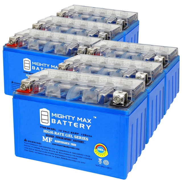MIGHTY MAX BATTERY 12-Volt 6 AH Sealed Lead AGM Battery For Motorcycles (4- Pack) YTX7A-BSMP446 - The Home Depot