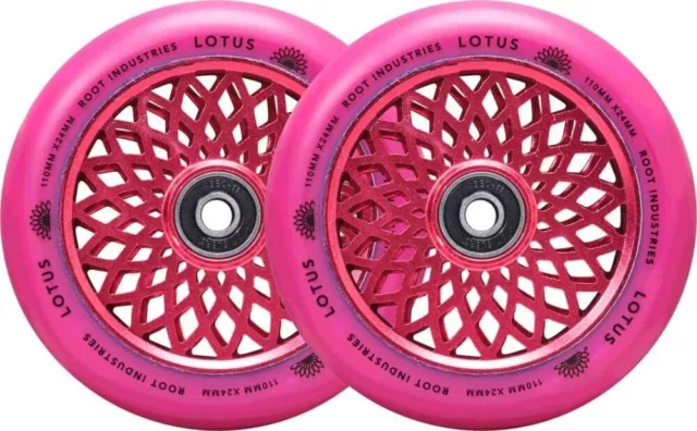 2 x Root Industries Lotus Stunt-Scooter Rolle 110mm Radiant Pink/Pu Pink