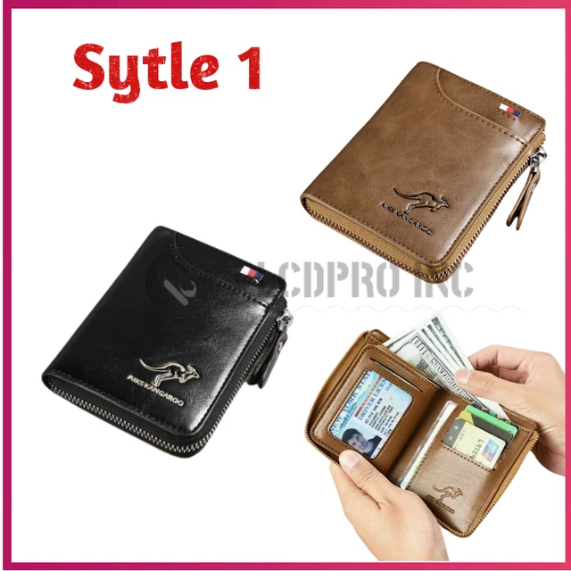 Mens RFID Blocking Leather Wallet Credit Card ID Holder Zipper Purse Waterproof 2