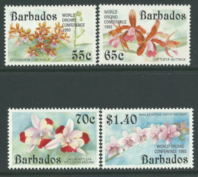 Barbade 1992 - Plantes Flore Nature Fleurs Orchidées - Sc 826/9 MNH