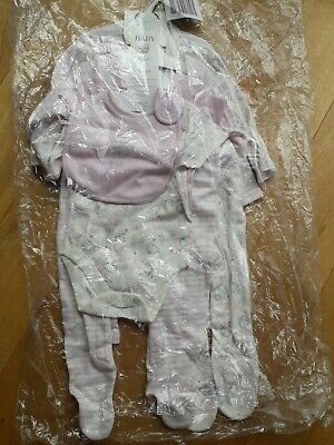 BNWT M&S Tatty Teddy Baby Girl Age 6 - 9 Months Pink Mix Sleepsuit, Bodysuit Set