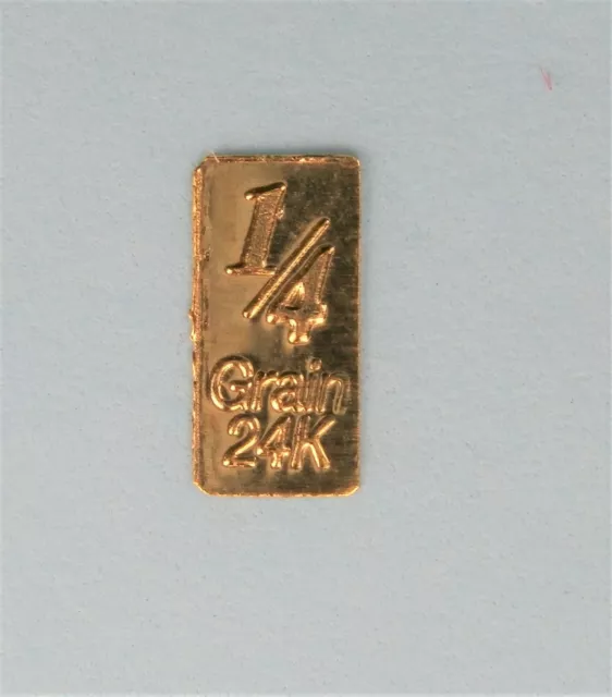 GOLD 1/60 GRAM PURE .999 FINE 24k GOLD CHRISTMAS BAR 3mm X 6mm